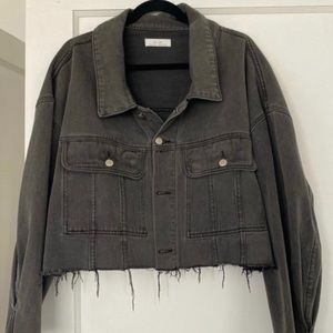 Oak & Fort washed cropped denim jacket